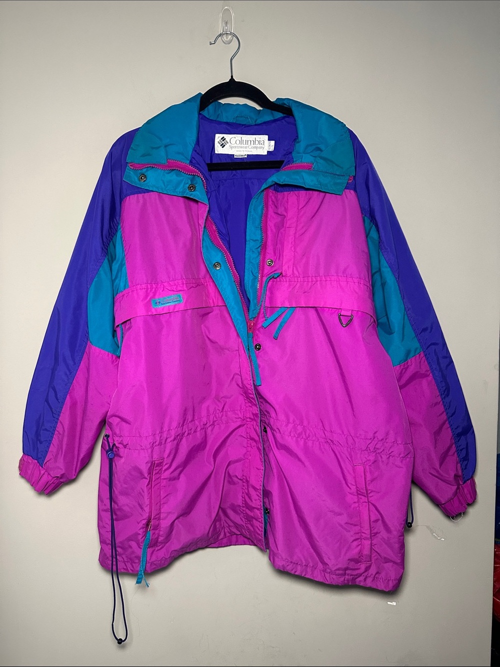 Columbia vintage 80s Magenta, Teal & Purple Colorblock Ski Jacket - Women's